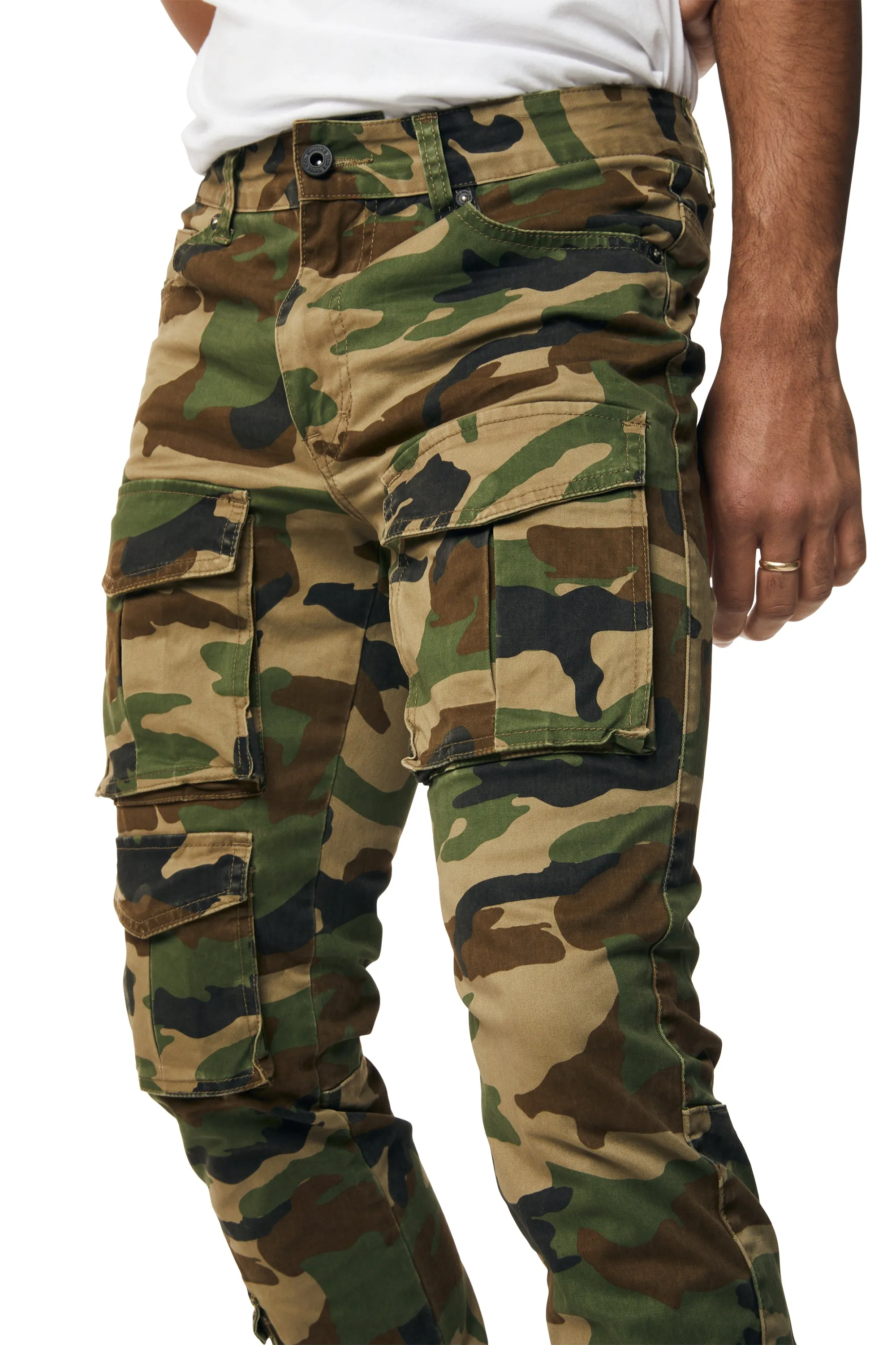 10 Pocket Slim Twill Pants - Wood Camo