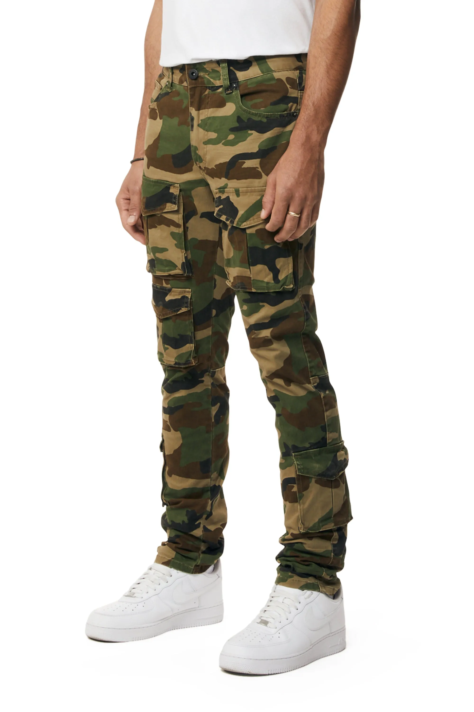 10 Pocket Slim Twill Pants - Wood Camo