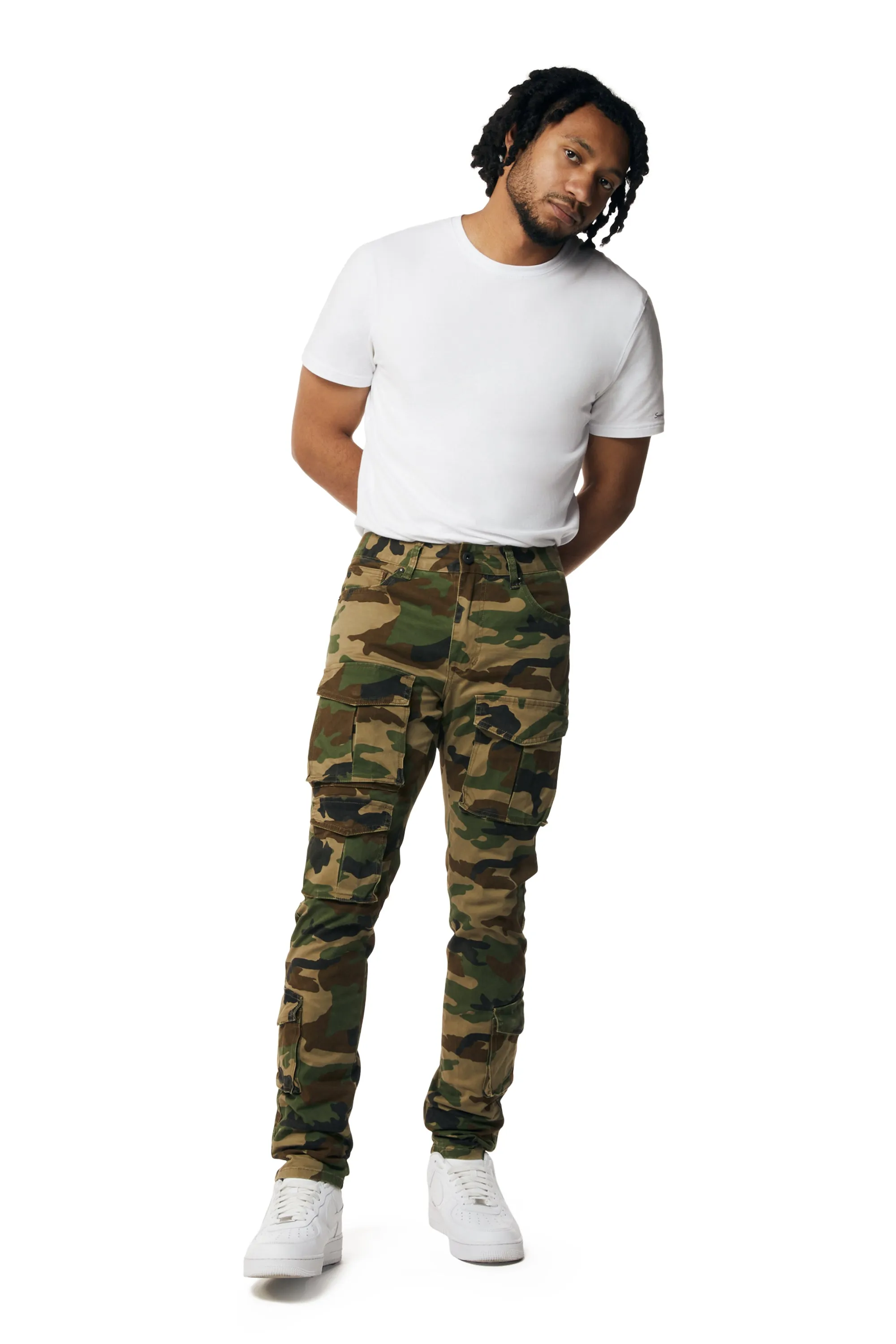 10 Pocket Slim Twill Pants - Wood Camo