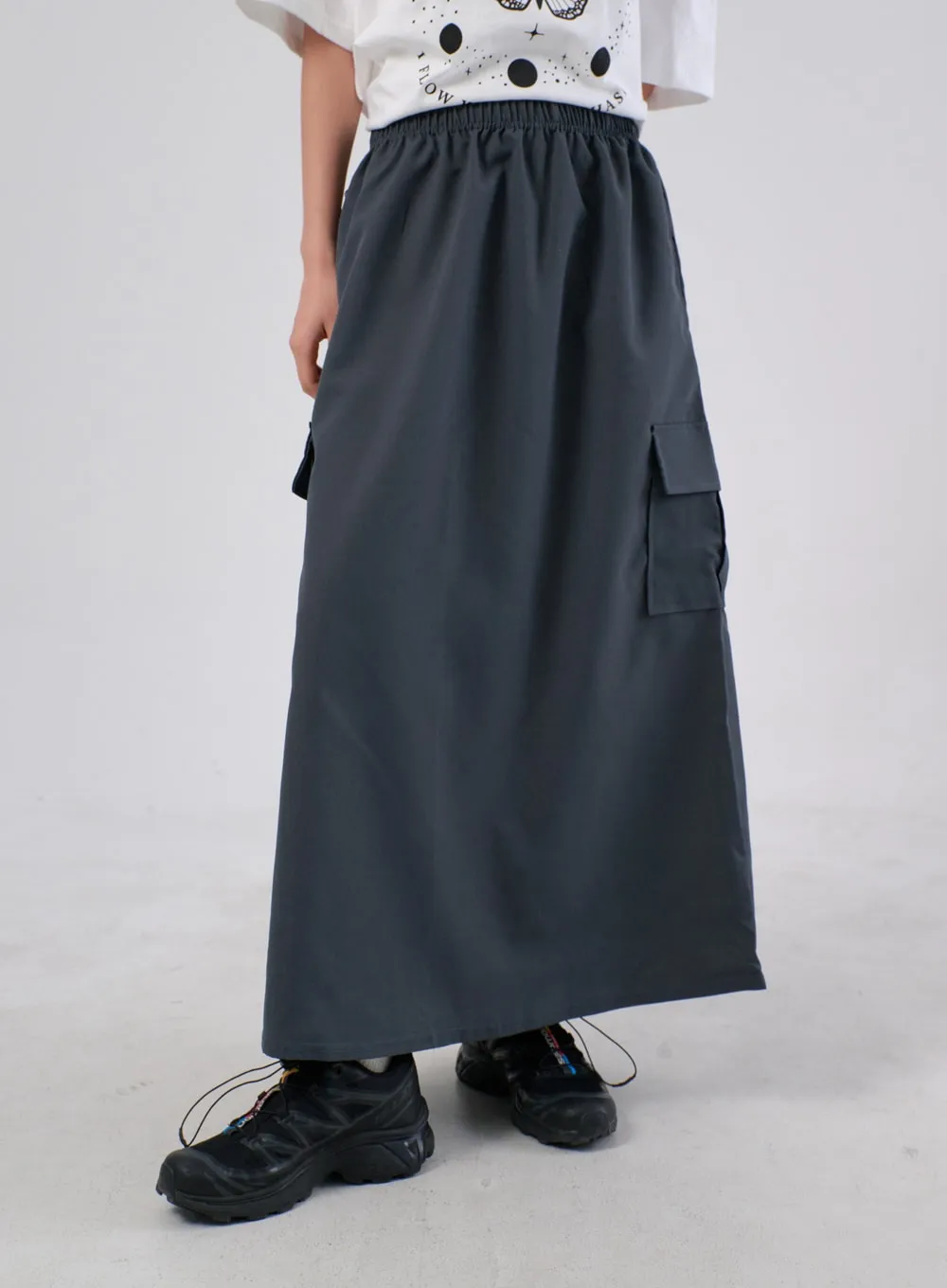 A-Line Cargo Maxi Skirt IA304