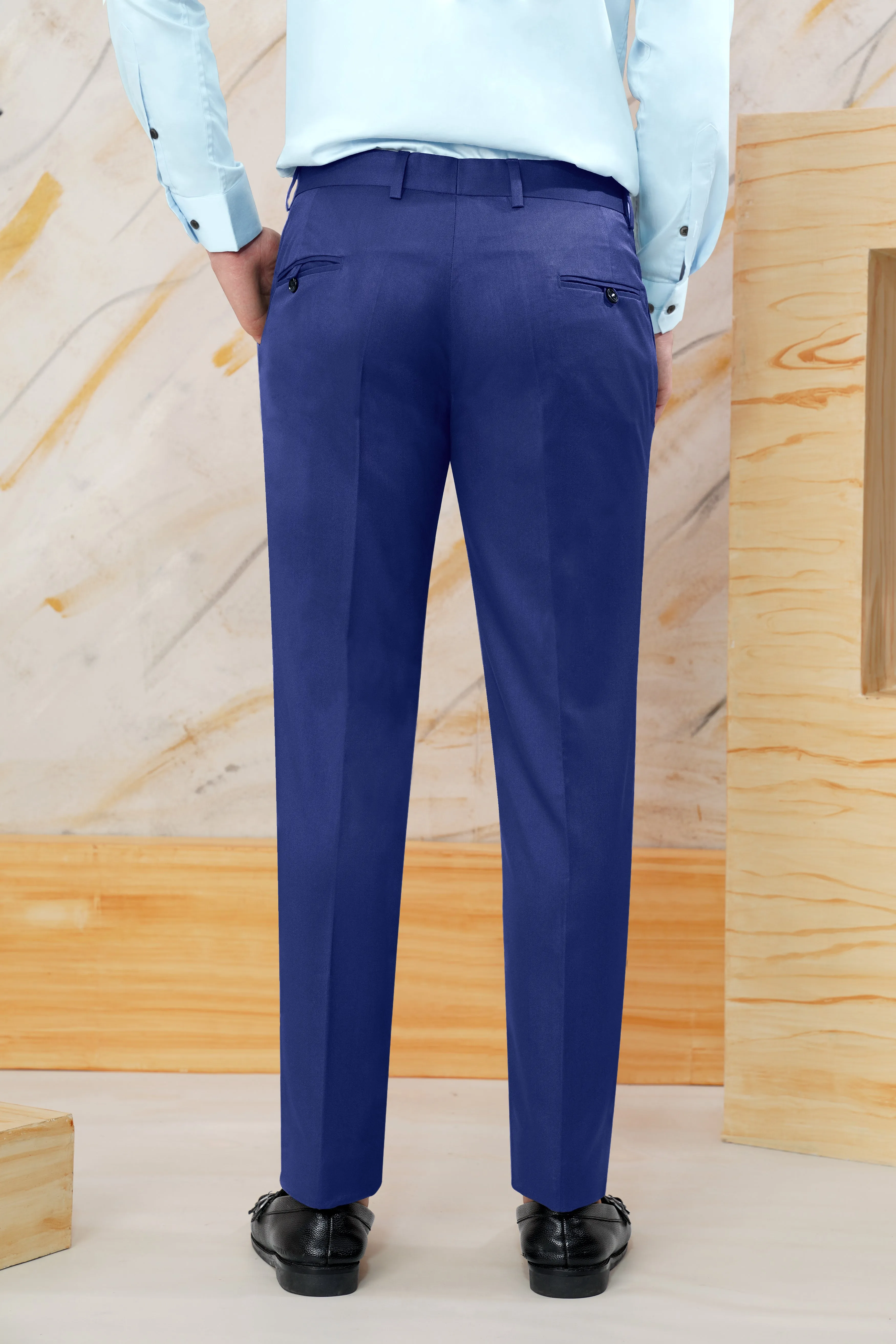 Admiral Blue Wool Rich Pant