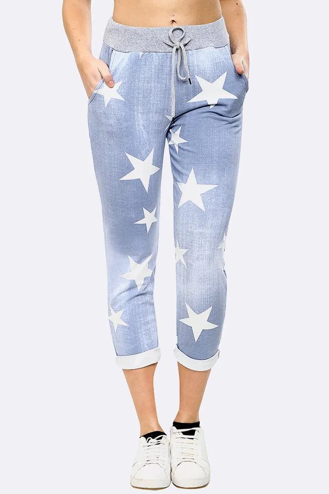 Anne   Kate Italian Star Light Denim Print Trouser 10-12