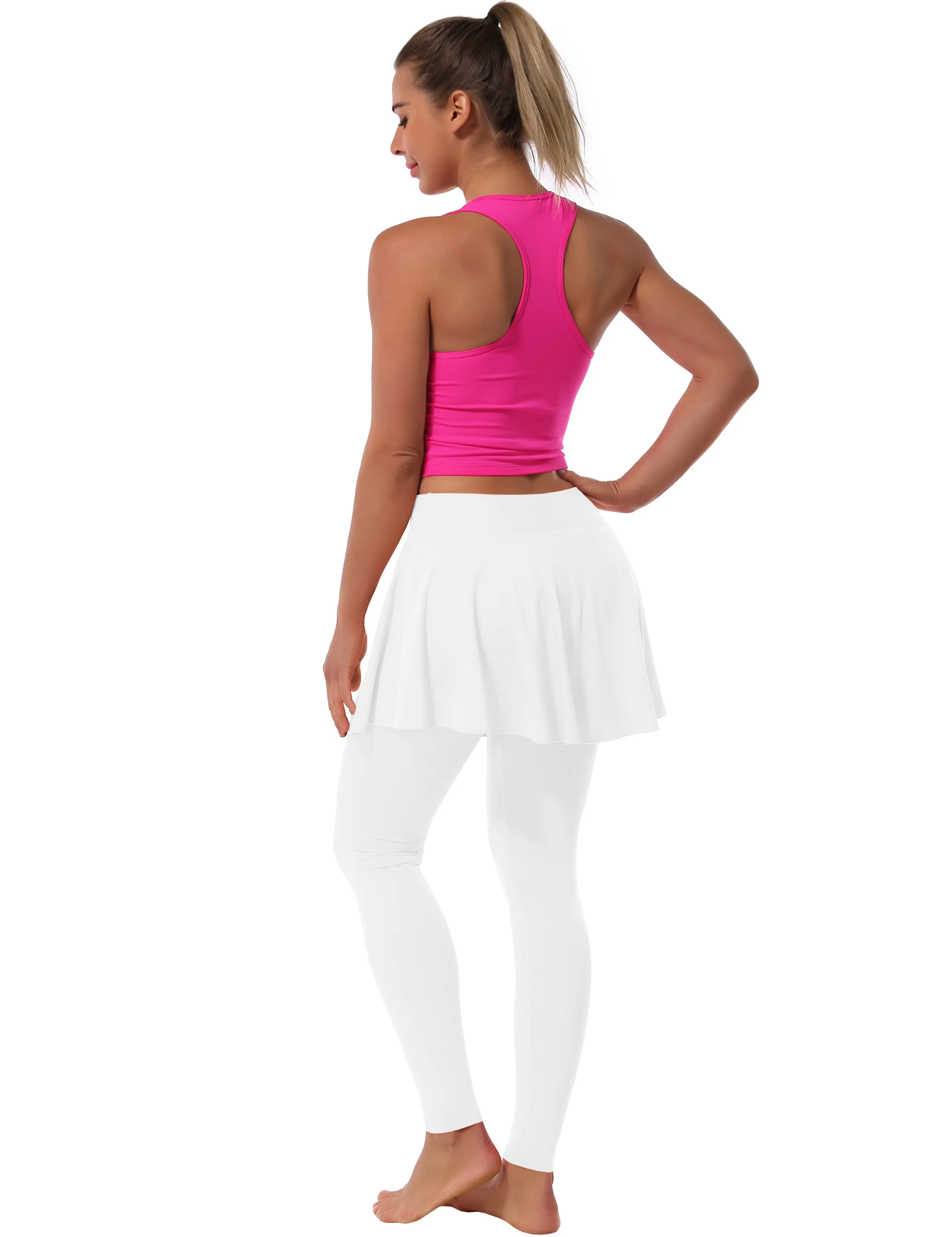 Athletic Tennis Golf Skort with Pocket Shorts white