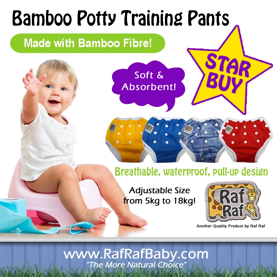 Bamboo Potty Training Pants - Adjustable Size (1-3 Years Old)