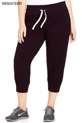 Basic Ladies Capri Jogger in Black PLUS SIZE