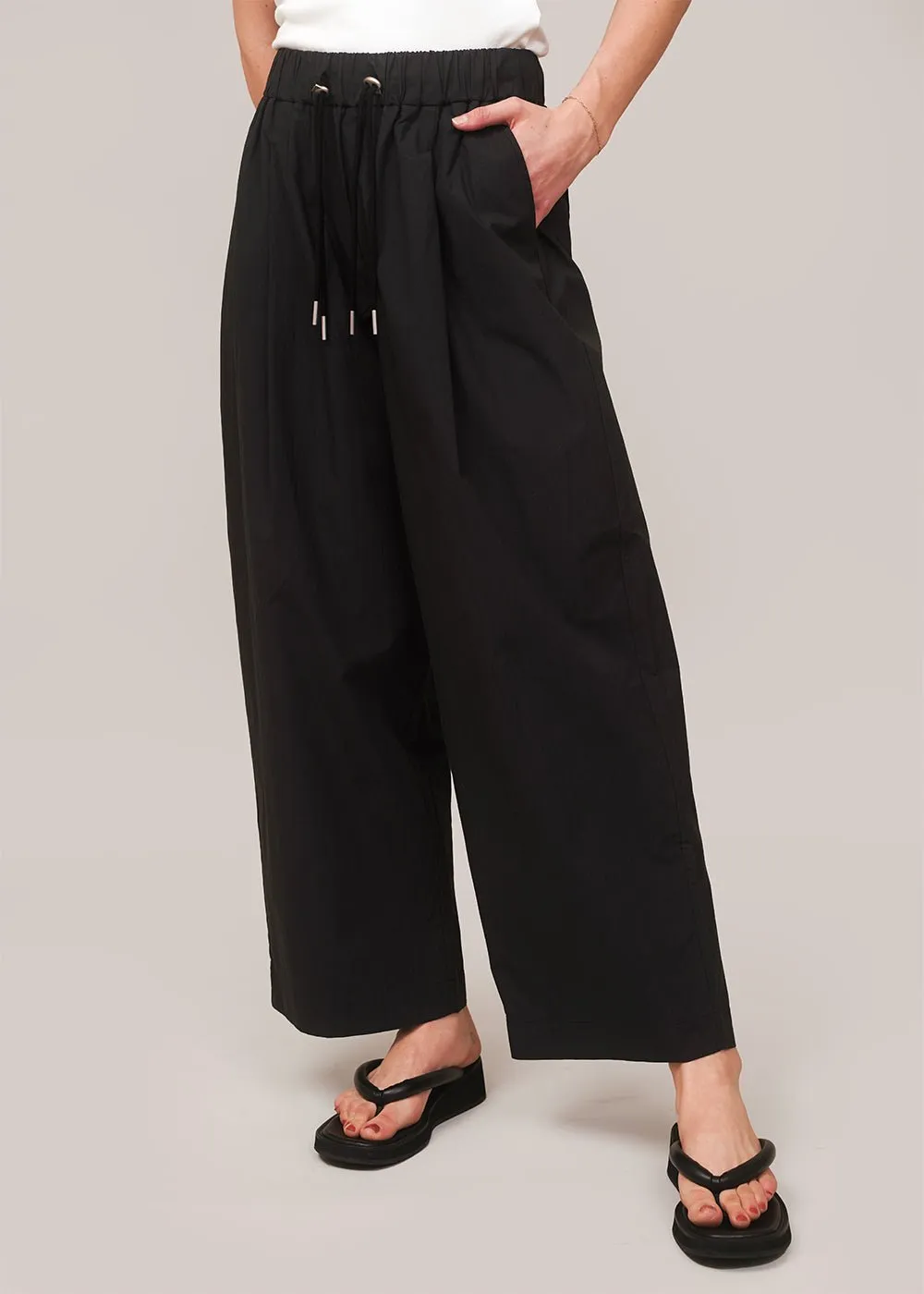 Black Drawstring Relaxed Pants