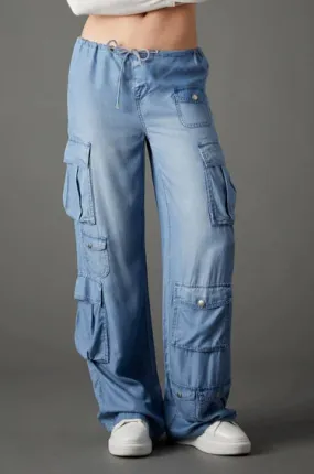 Blue Revival In Combat Tencel Wide Leg Pants - Light Tel Aviv