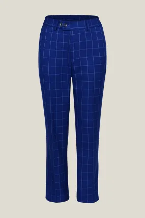 Boys Royal Blue Checkered Pants