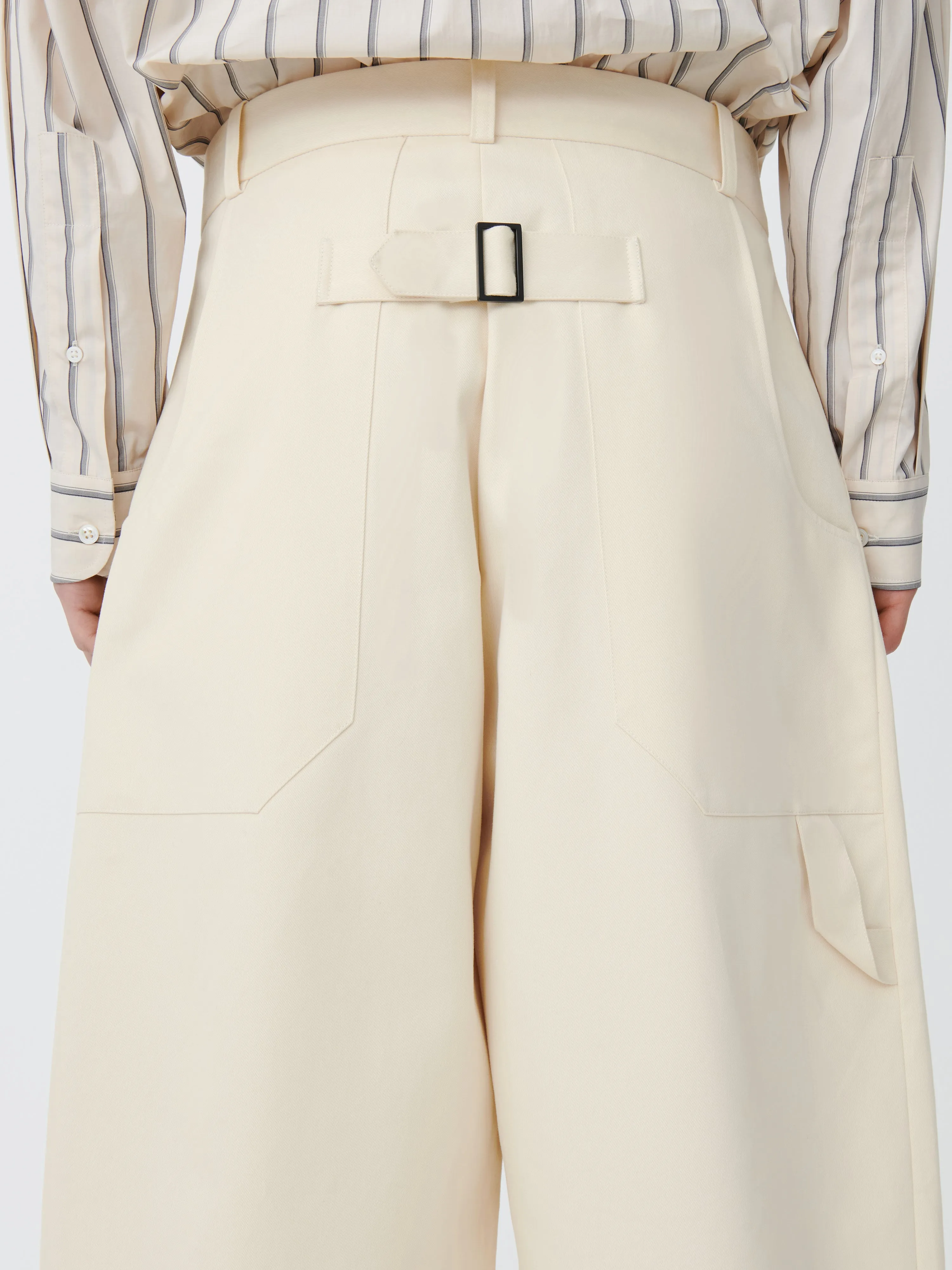 Bridges Peached Cotton Twill Pant in Cream