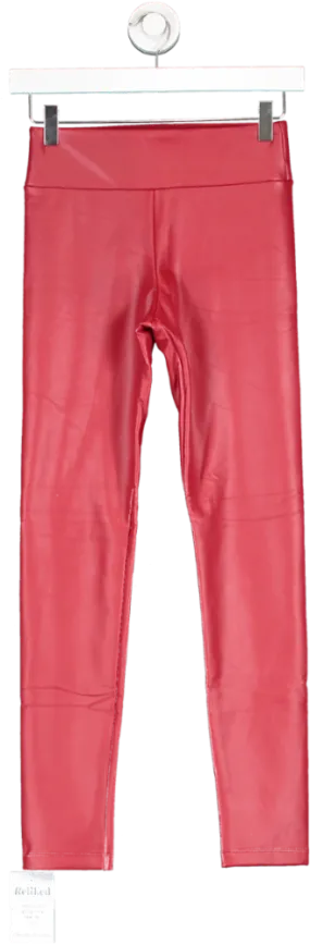 calzedonia Red Leather Effect Leggings UK XS