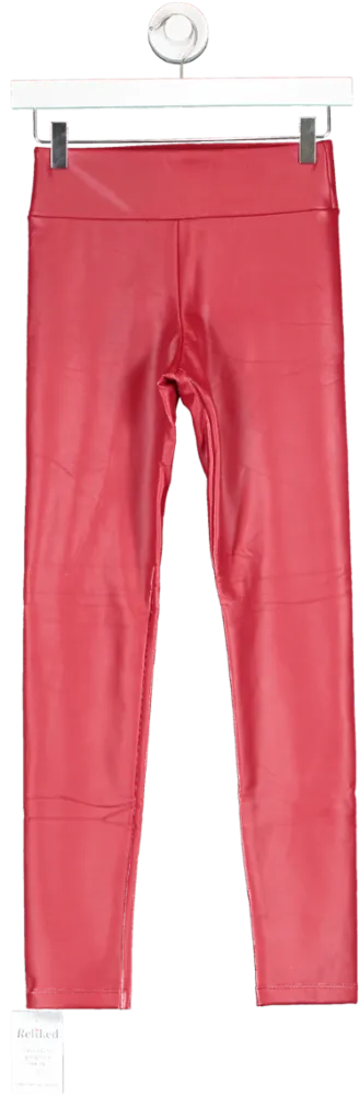 calzedonia Red Leather Effect Leggings UK XS