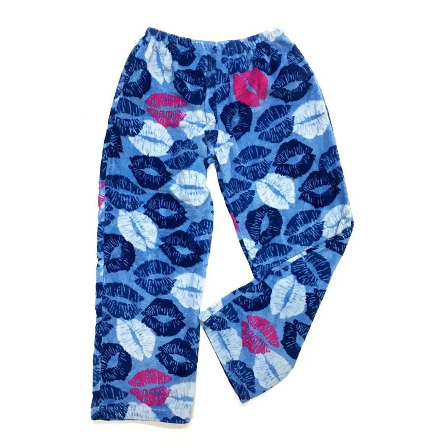 Camo Lips Fuzzy Pants- Girls