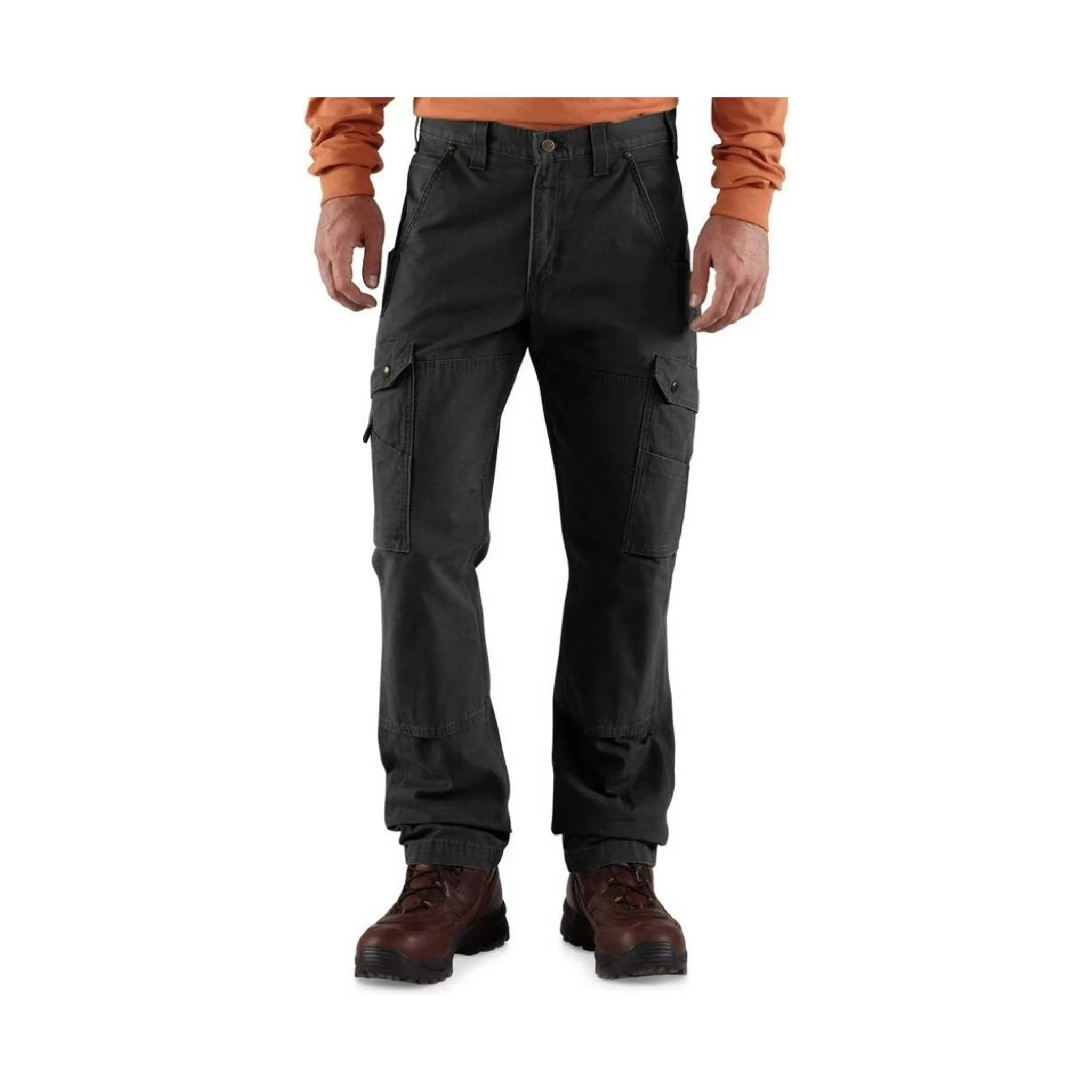 Carhartt Men's Ripstop Relaxed Fit Double Front Cargo Work Pant - Black