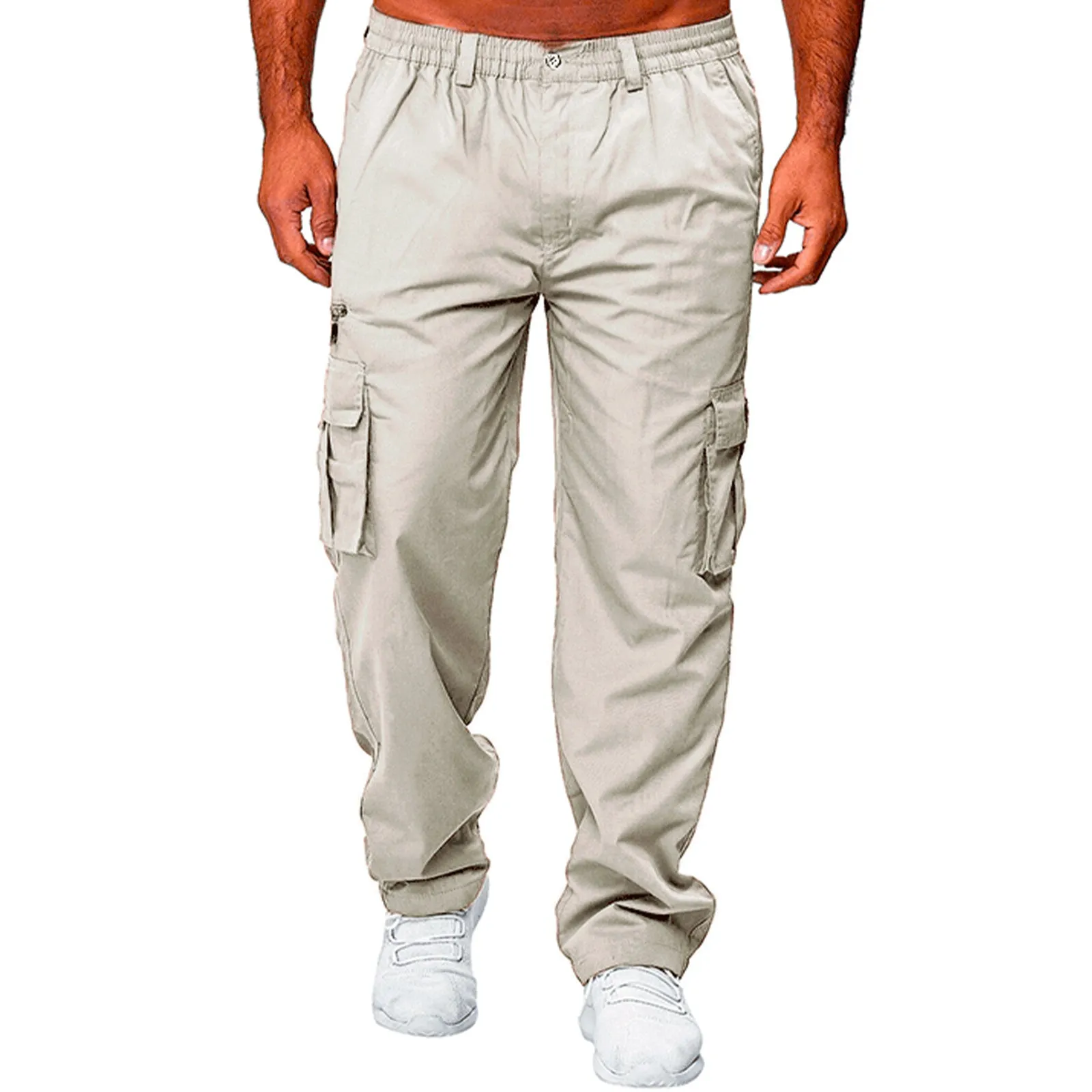 CUSUAL LOOSE ZIPPER MULTI-POCKETS CARGO PANTS