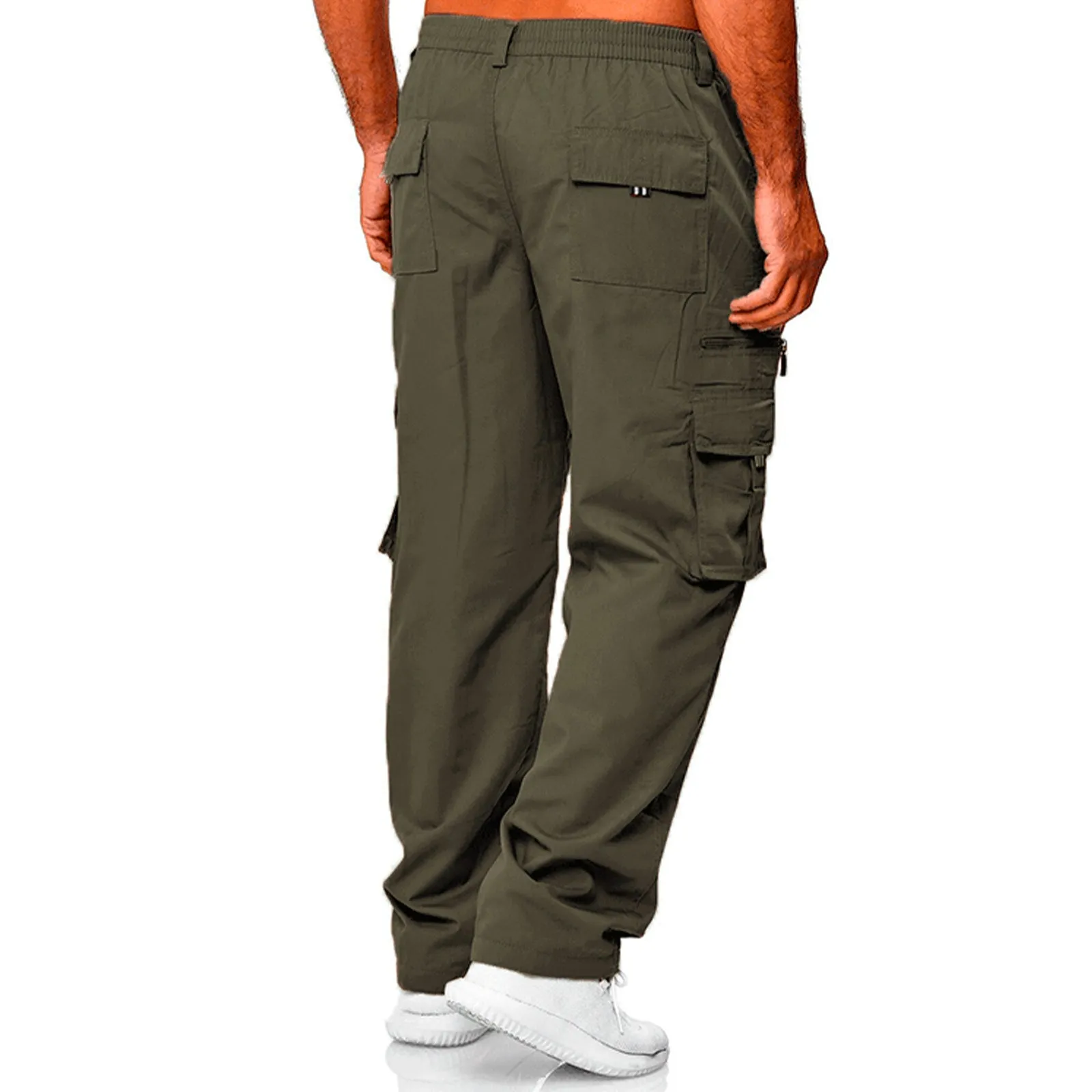 CUSUAL LOOSE ZIPPER MULTI-POCKETS CARGO PANTS