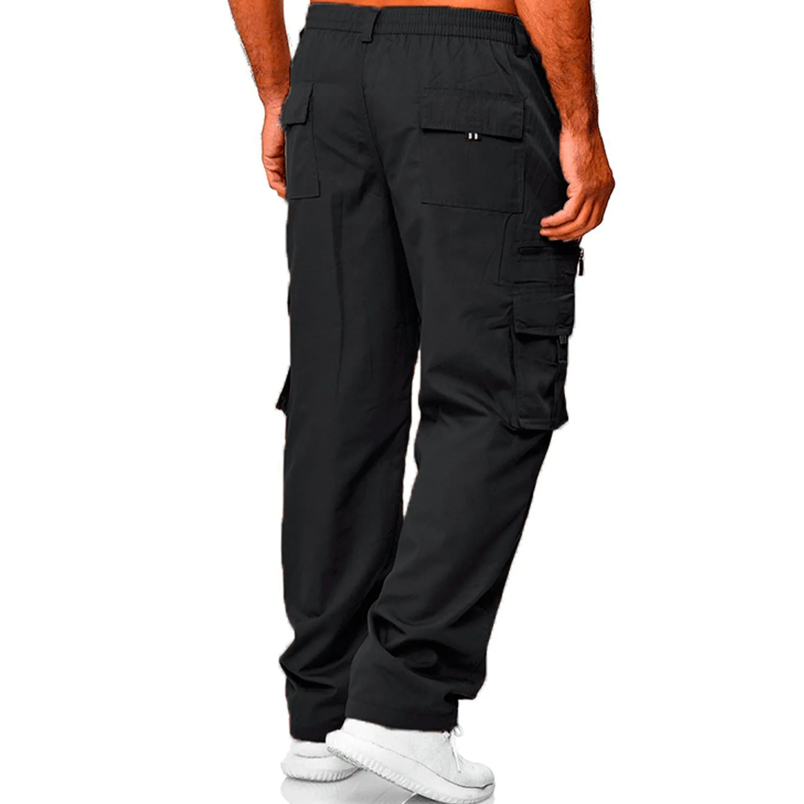 CUSUAL LOOSE ZIPPER MULTI-POCKETS CARGO PANTS