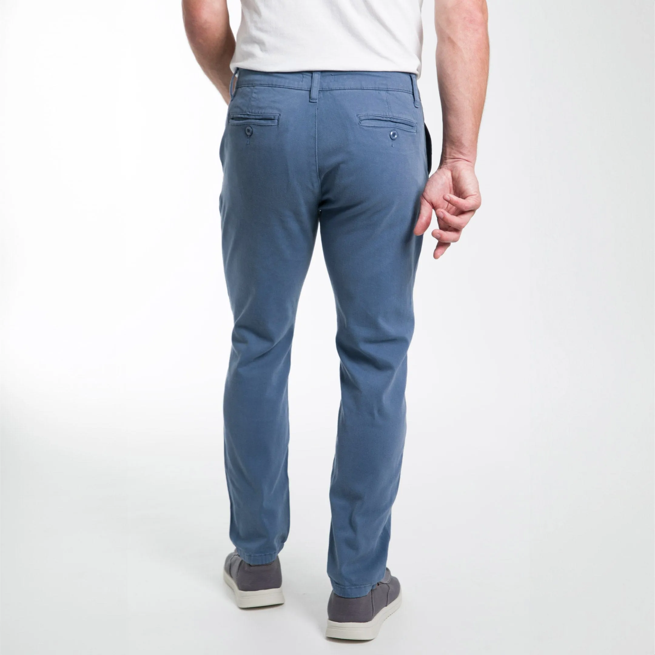 Deep Blue Washed Stretch Chino