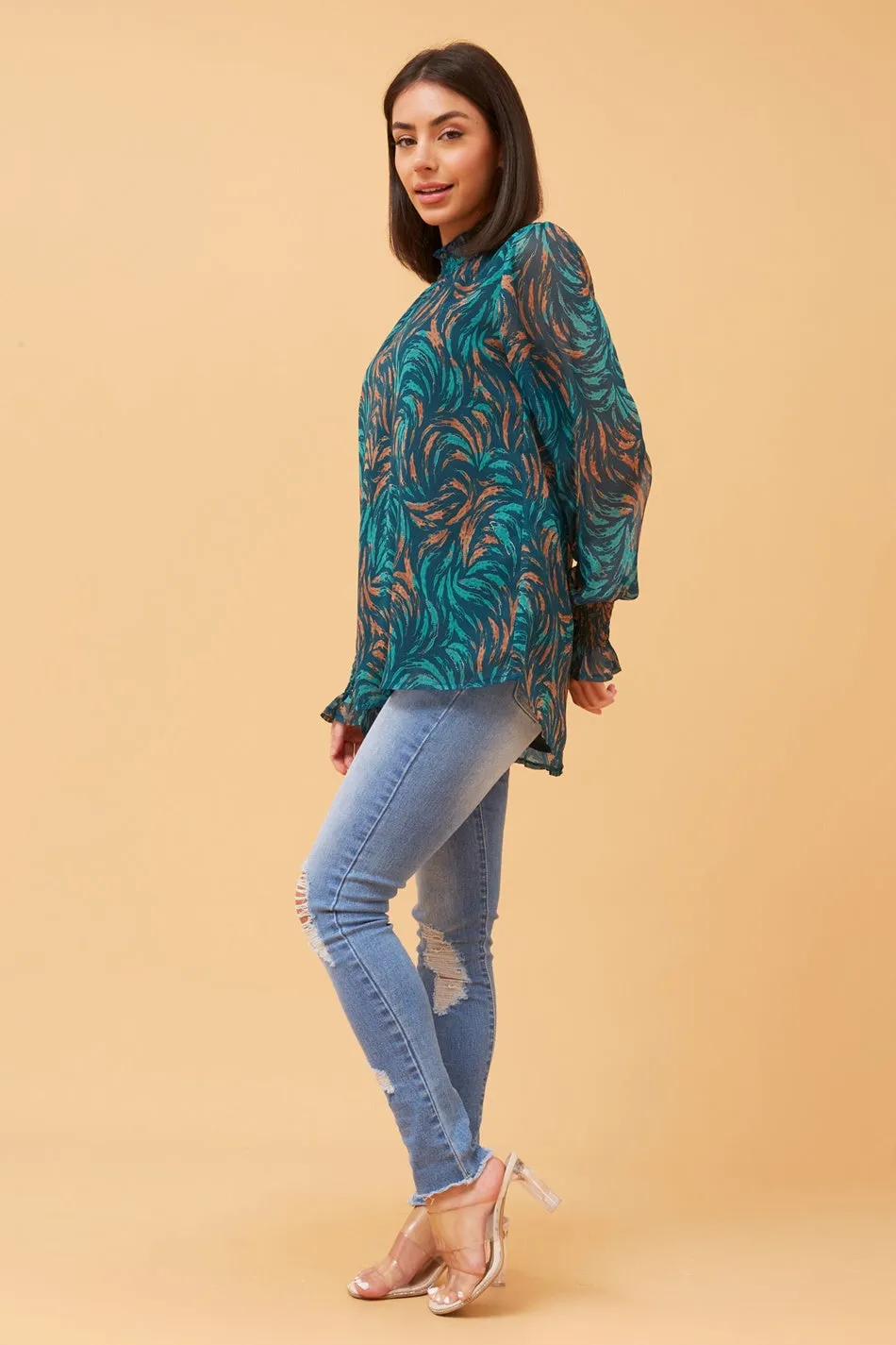 DIANA ABSTRACT PRINT BLOUSE