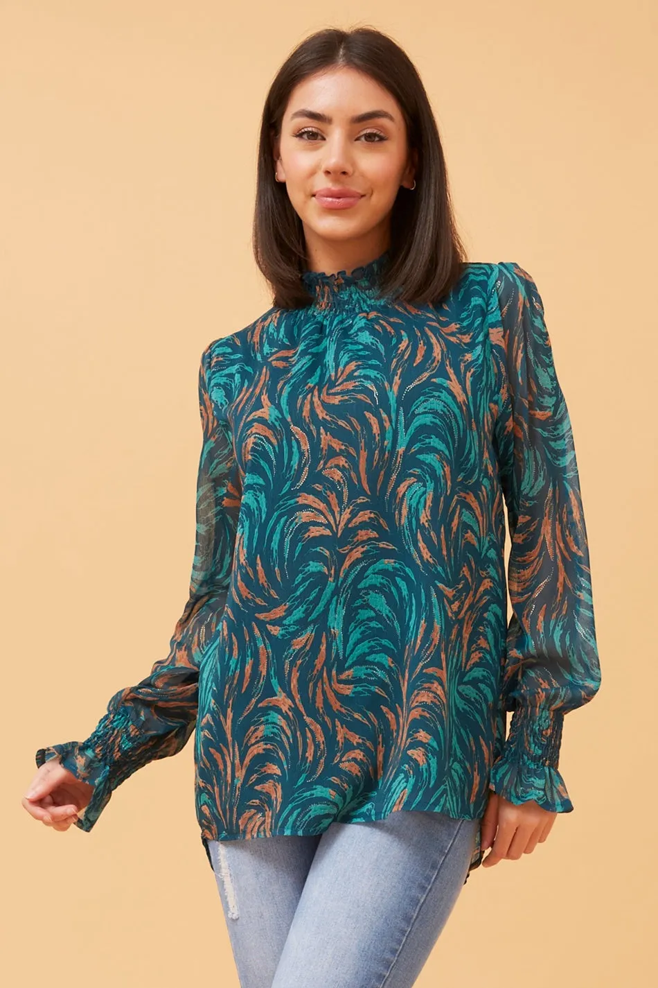 DIANA ABSTRACT PRINT BLOUSE