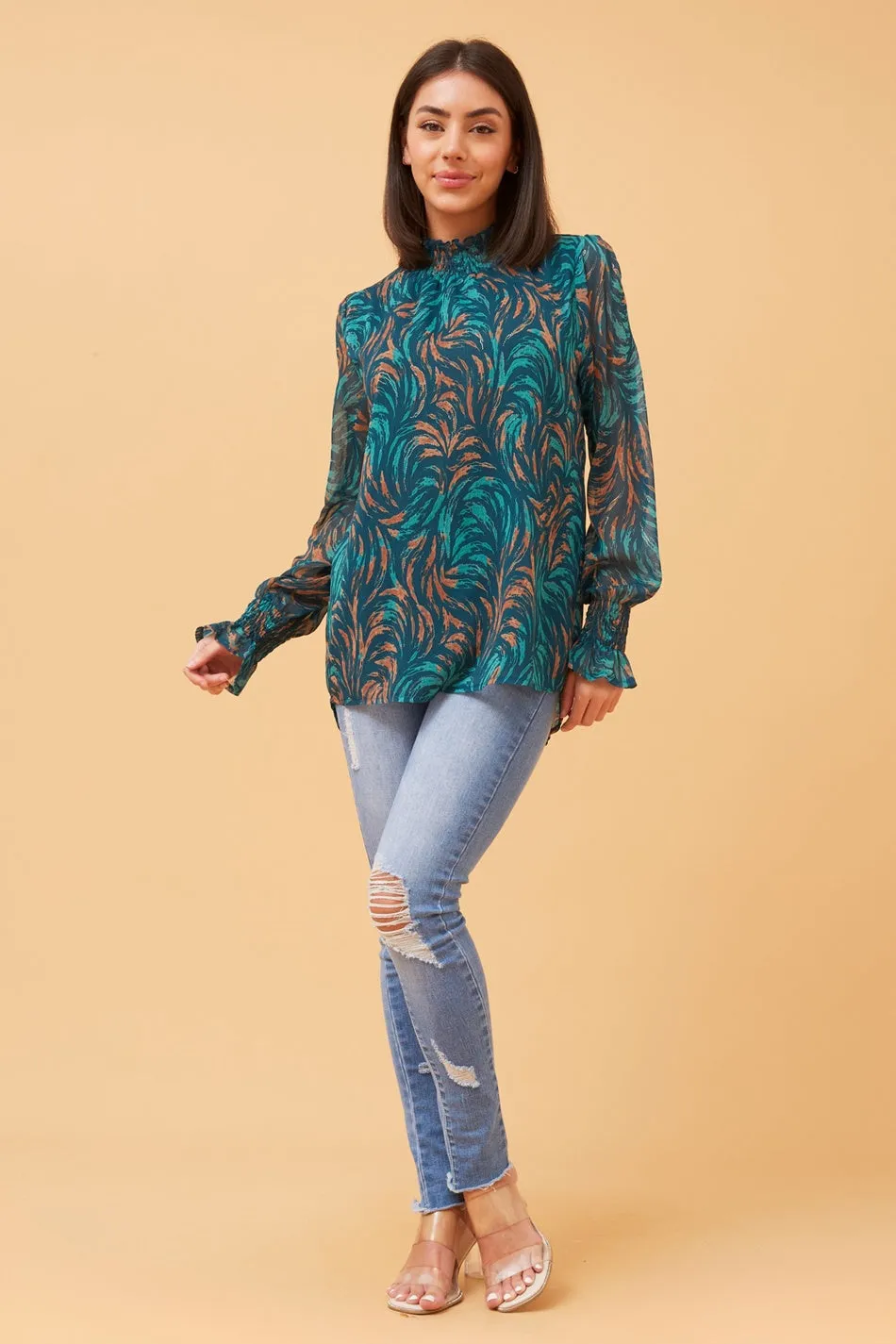 DIANA ABSTRACT PRINT BLOUSE