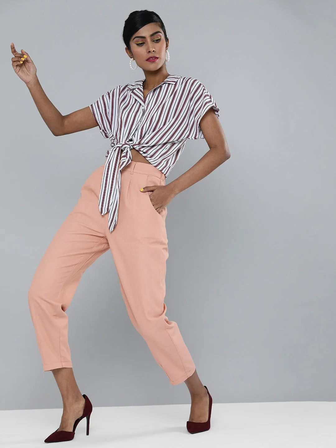 Dusty Pink Tapered Pants