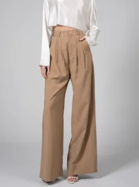 Fabi Wide Leg Pant in Camel