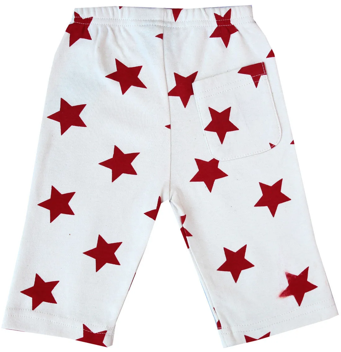 GOTS Certified Organic Cotton Clothing Baby Pants (White-Red)