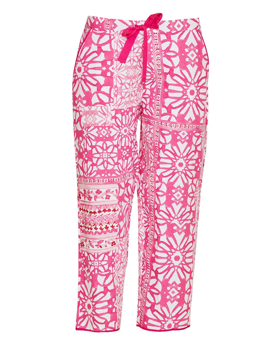 Hailey Tile Print Cropped Pyjama Bottoms