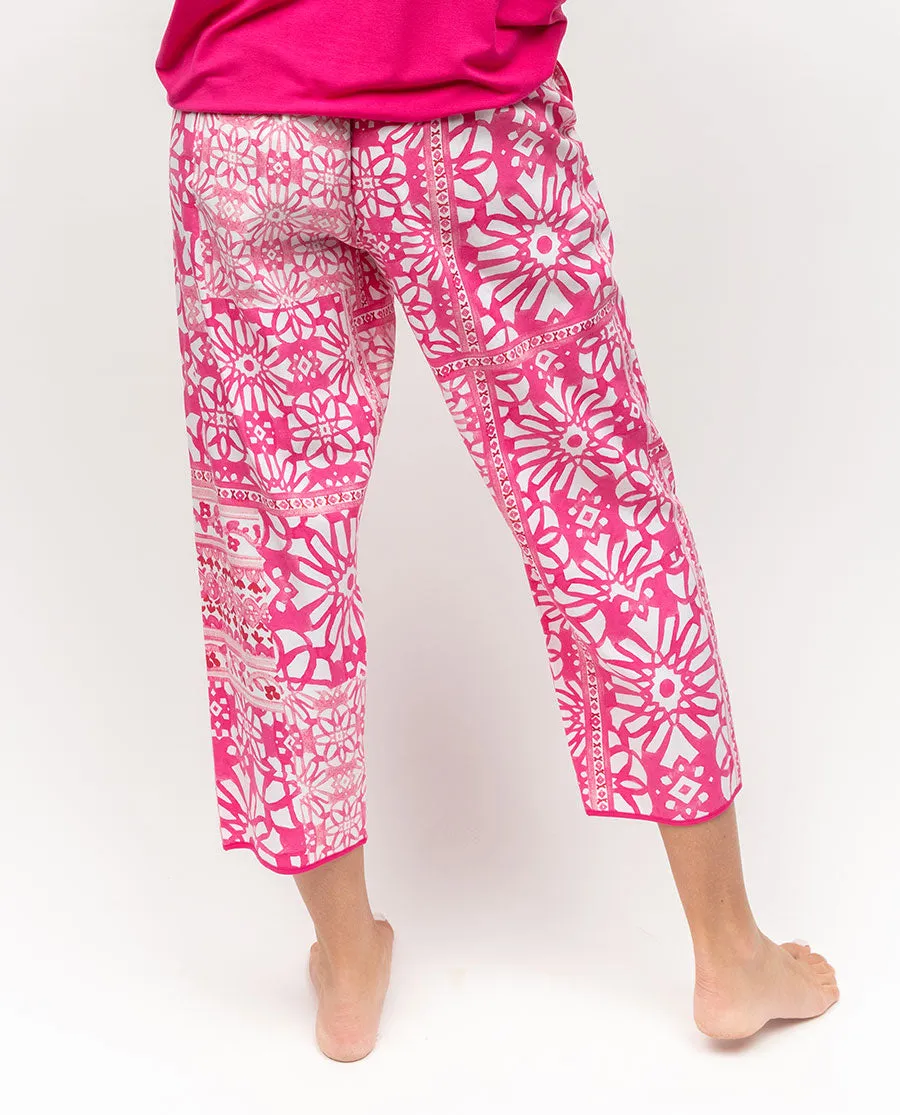 Hailey Tile Print Cropped Pyjama Bottoms