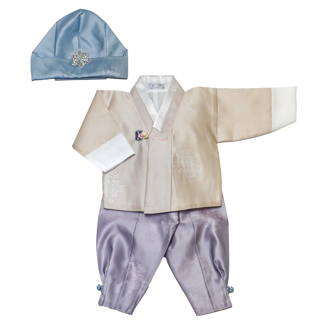 Hanbok Baby Boy 4-piece Set - Noble Man Dusty Green