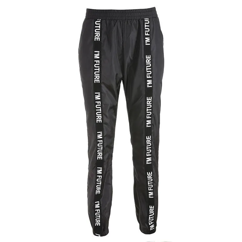 Harem Full Length Loose Jogger Elastic Waist Black