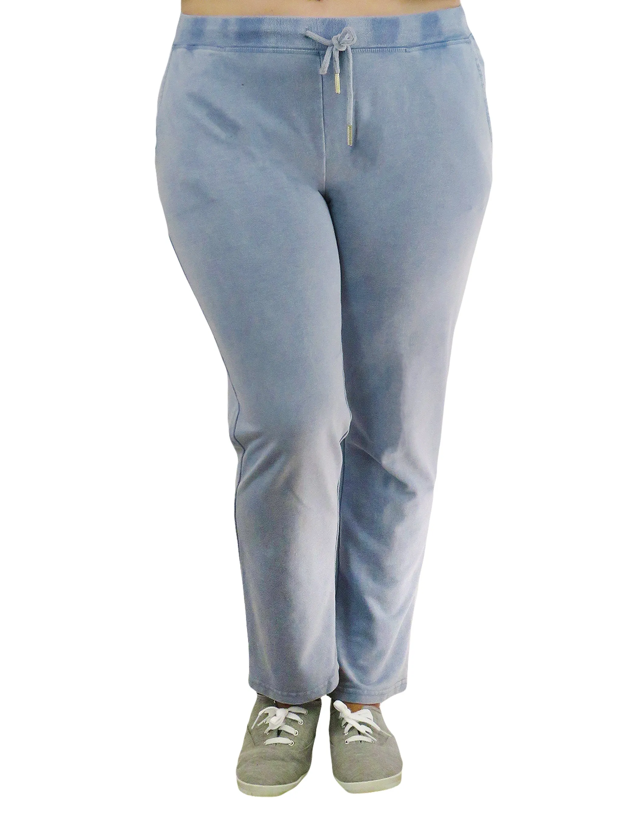 Heathered French Terry Drawstring Pants - Plus Size