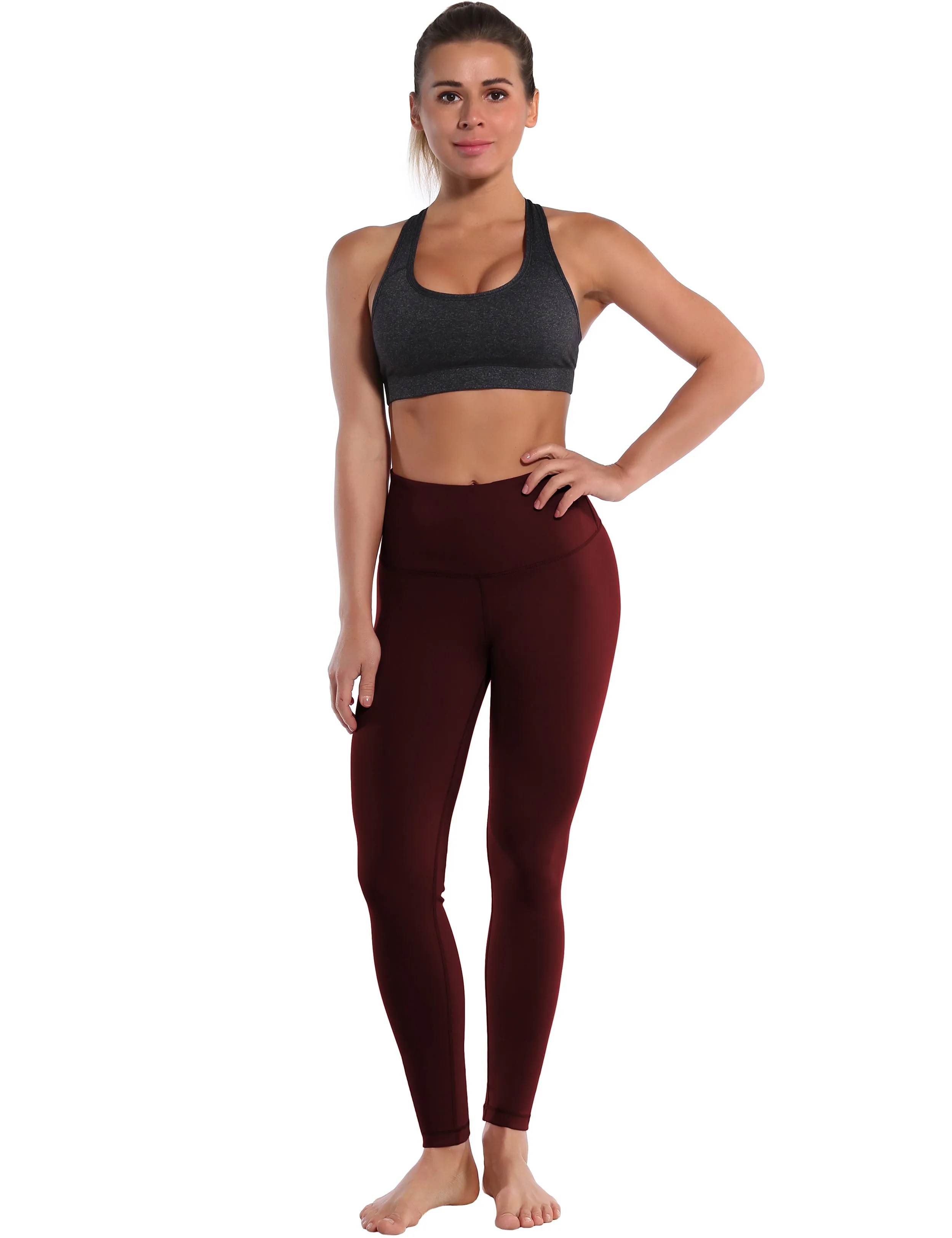 High Waist Yoga Pants cherryred