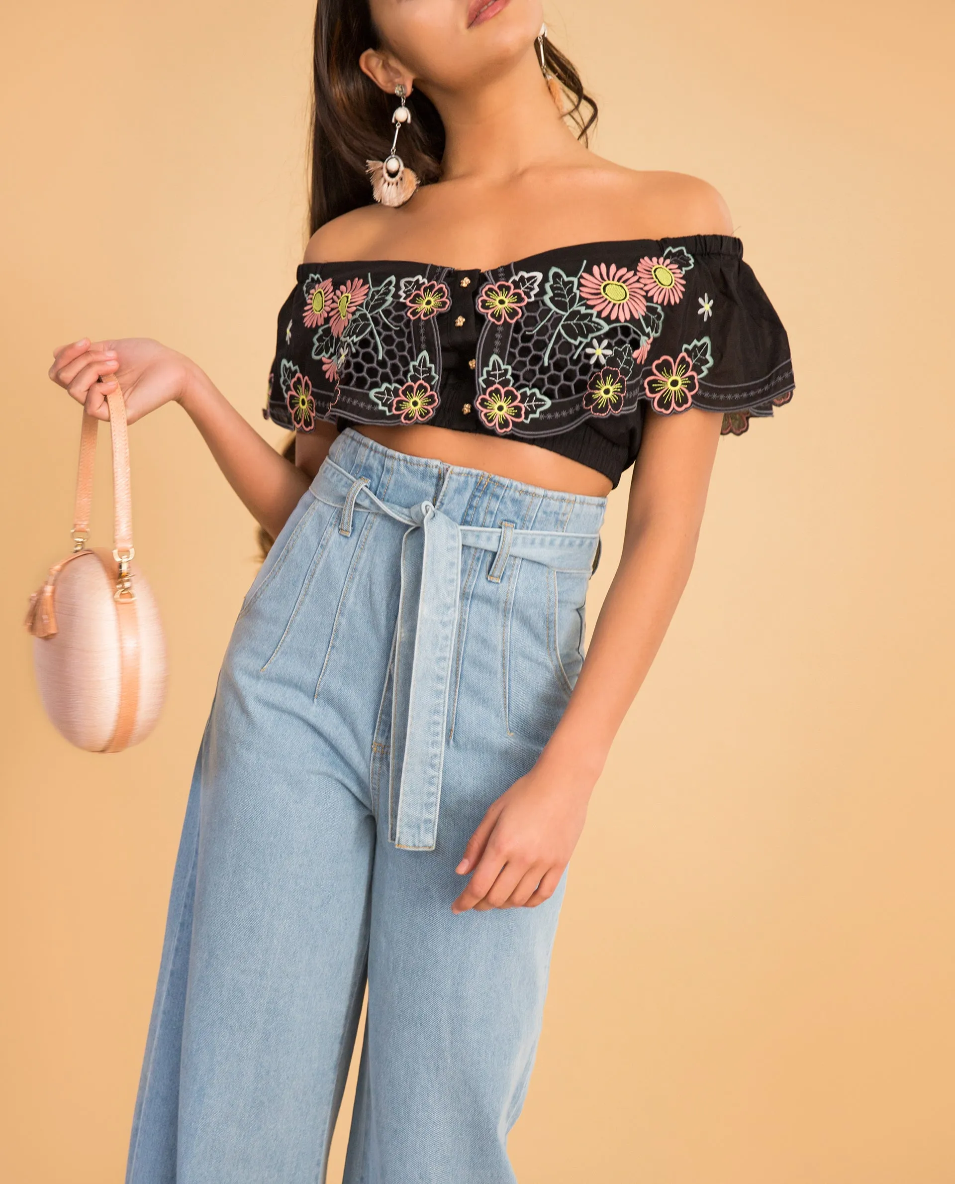 Honeycomb Daisy Crop Top