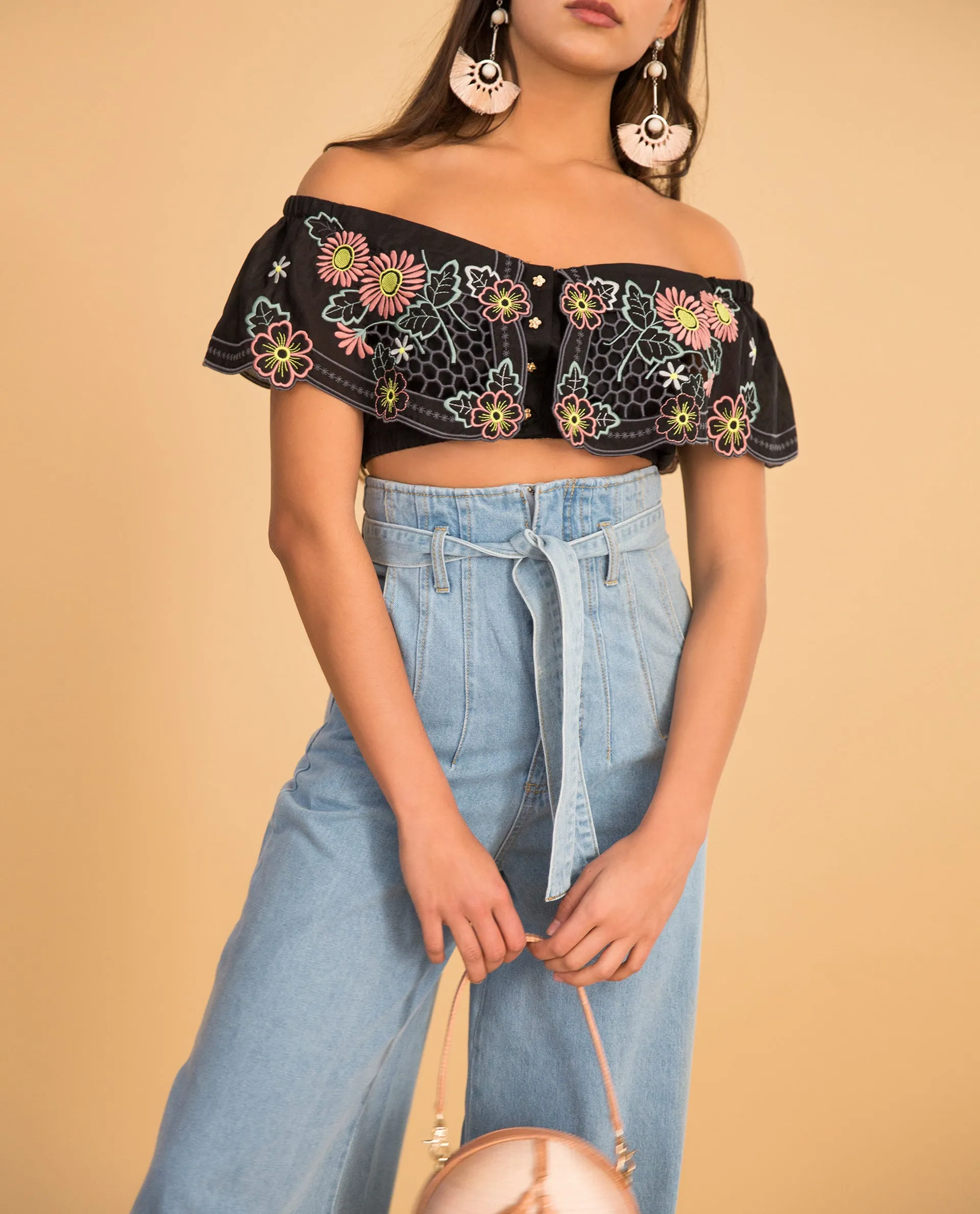 Honeycomb Daisy Crop Top