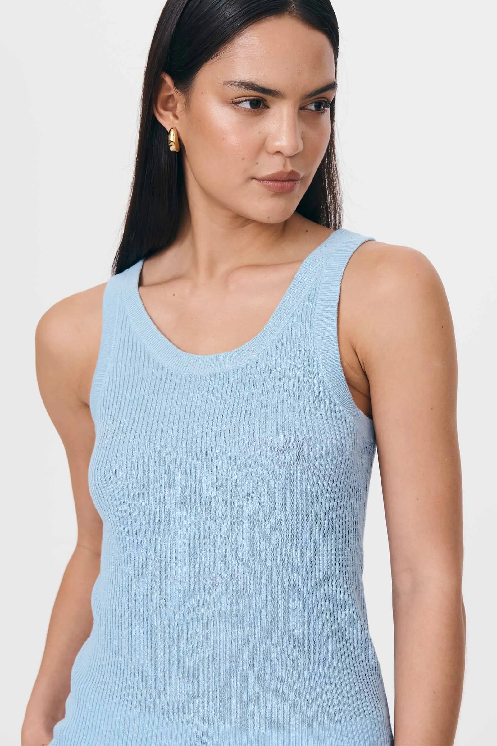 Hubert Knit Tank - Sky Blue