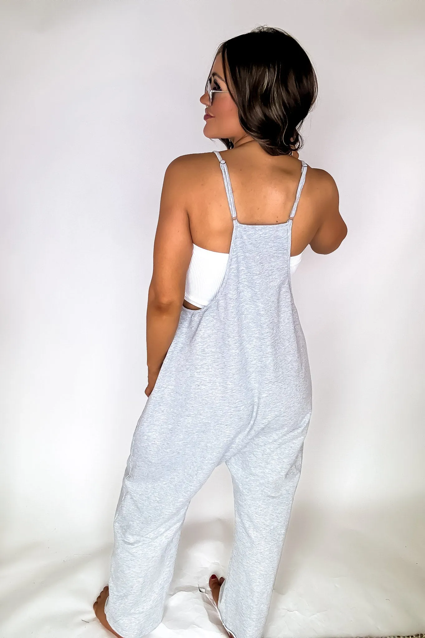 Jenny V-neck Baggy Knit Jumpsuit