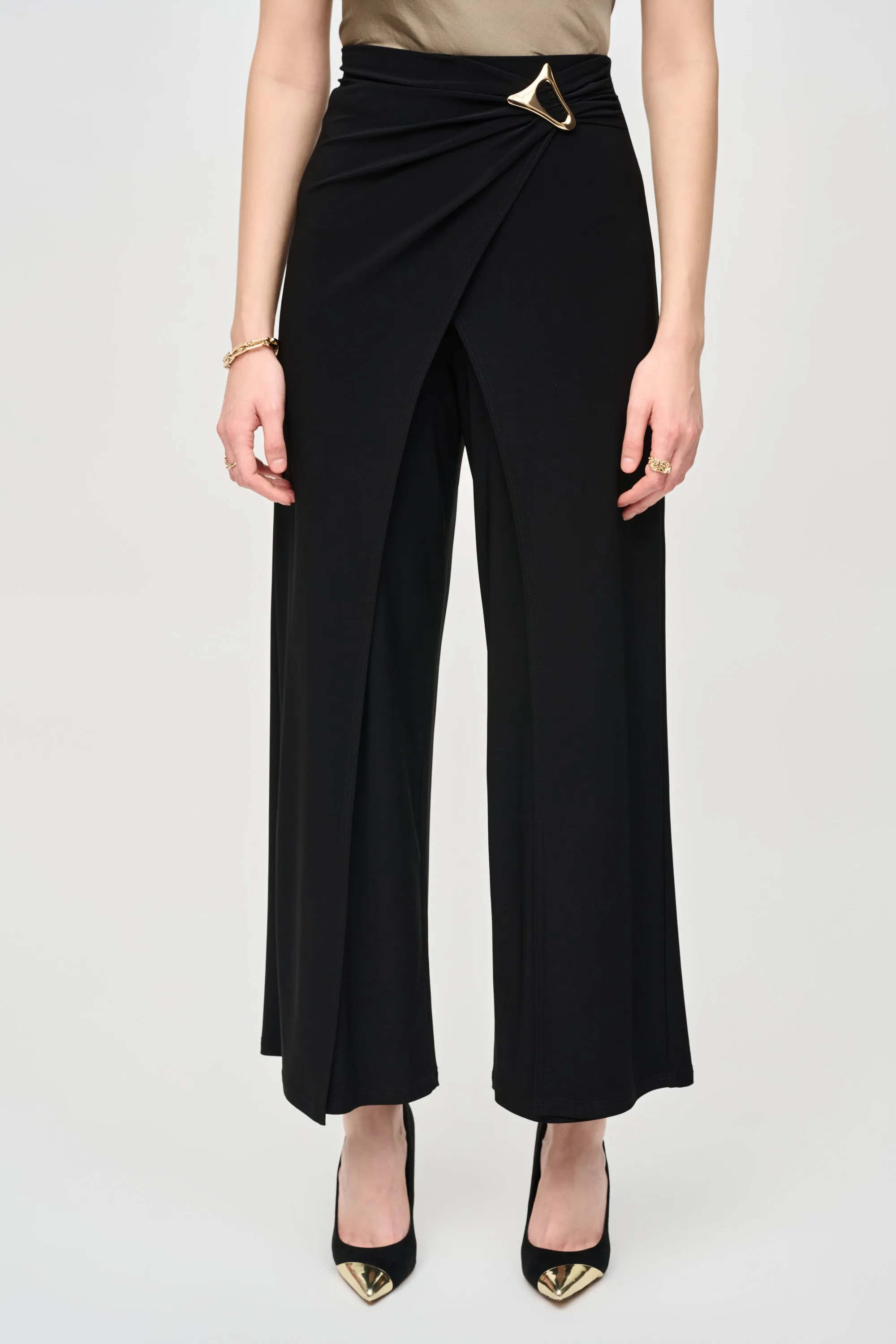 Joseph Ribkoff Wide Leg Wrap Pants 243028 - Black