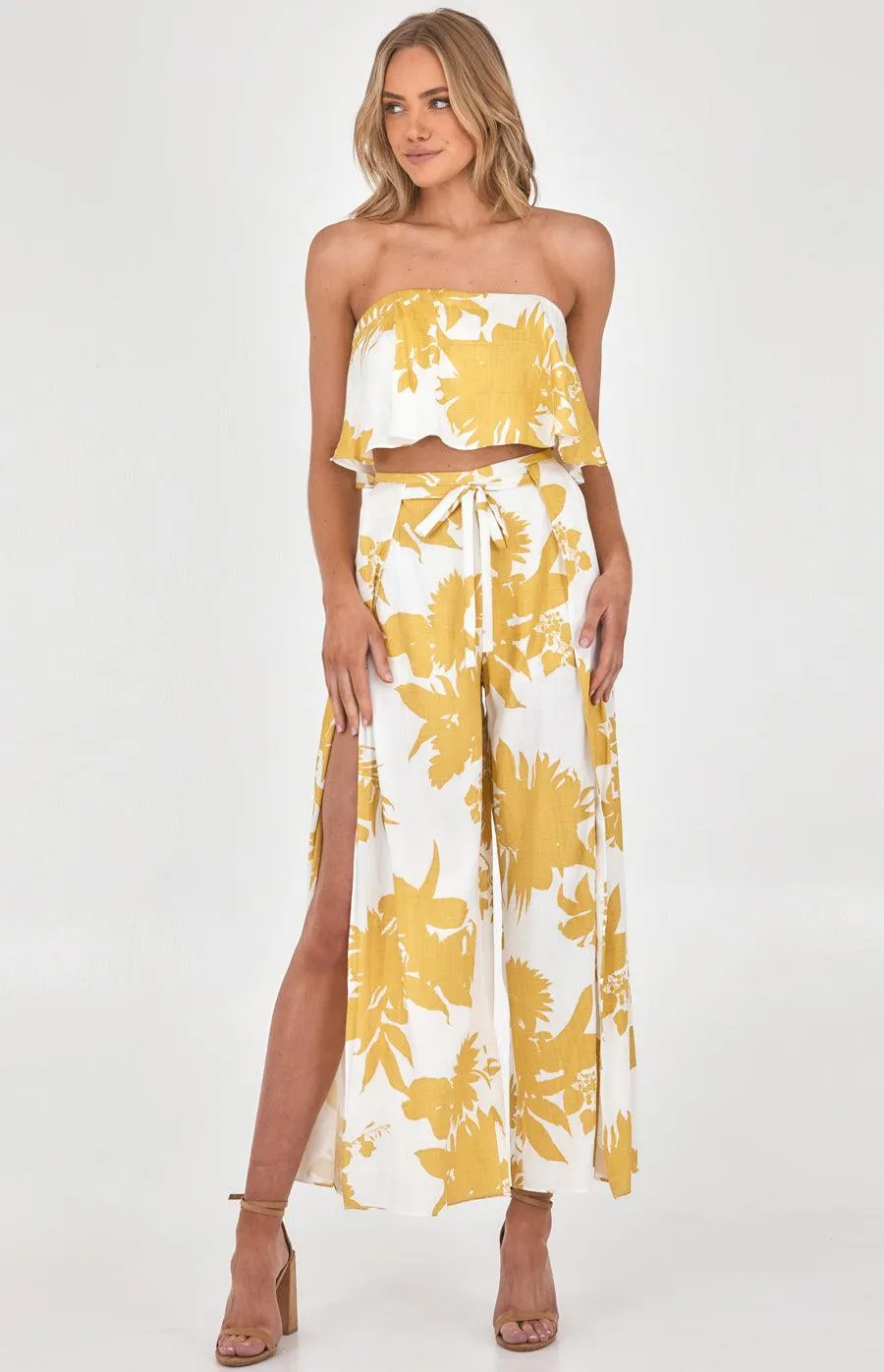 Leanna Set Pant - Mustard Print