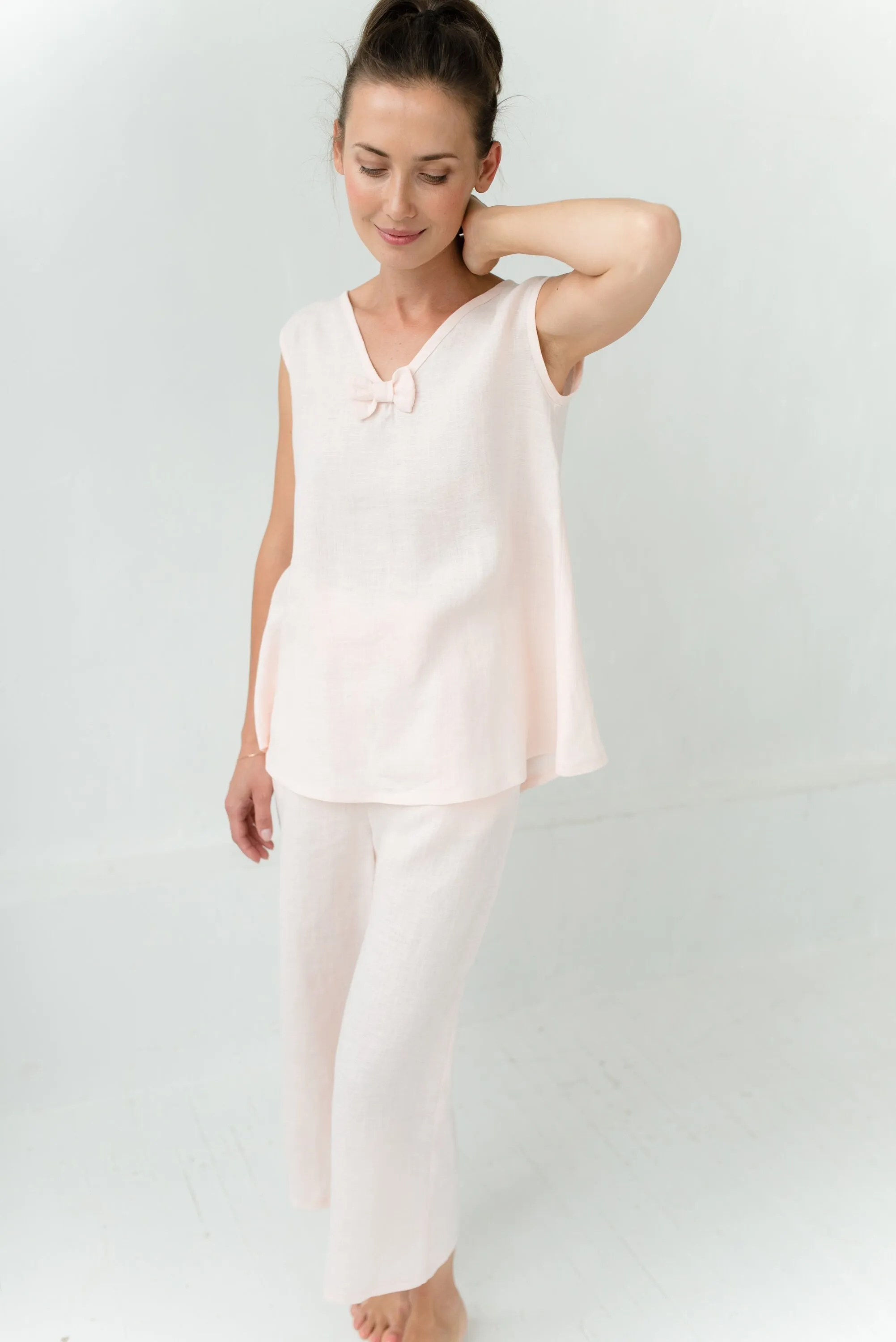 LeMuse Linen pyjama pants GOODNIGHT, Rose, M