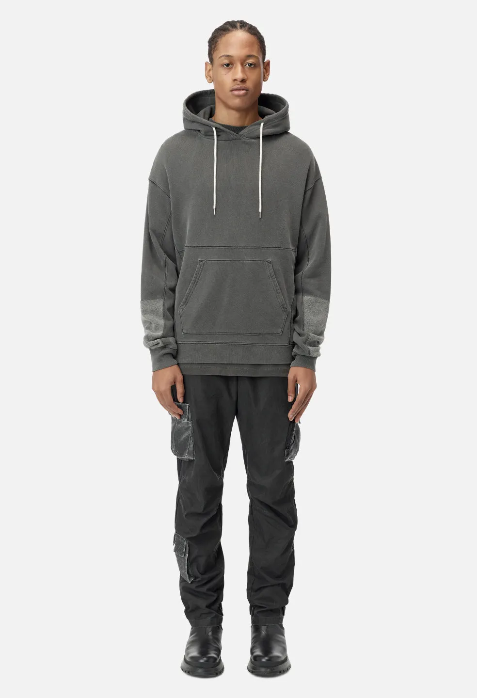 Loose Stitch Beach Hoodie / Washed Black