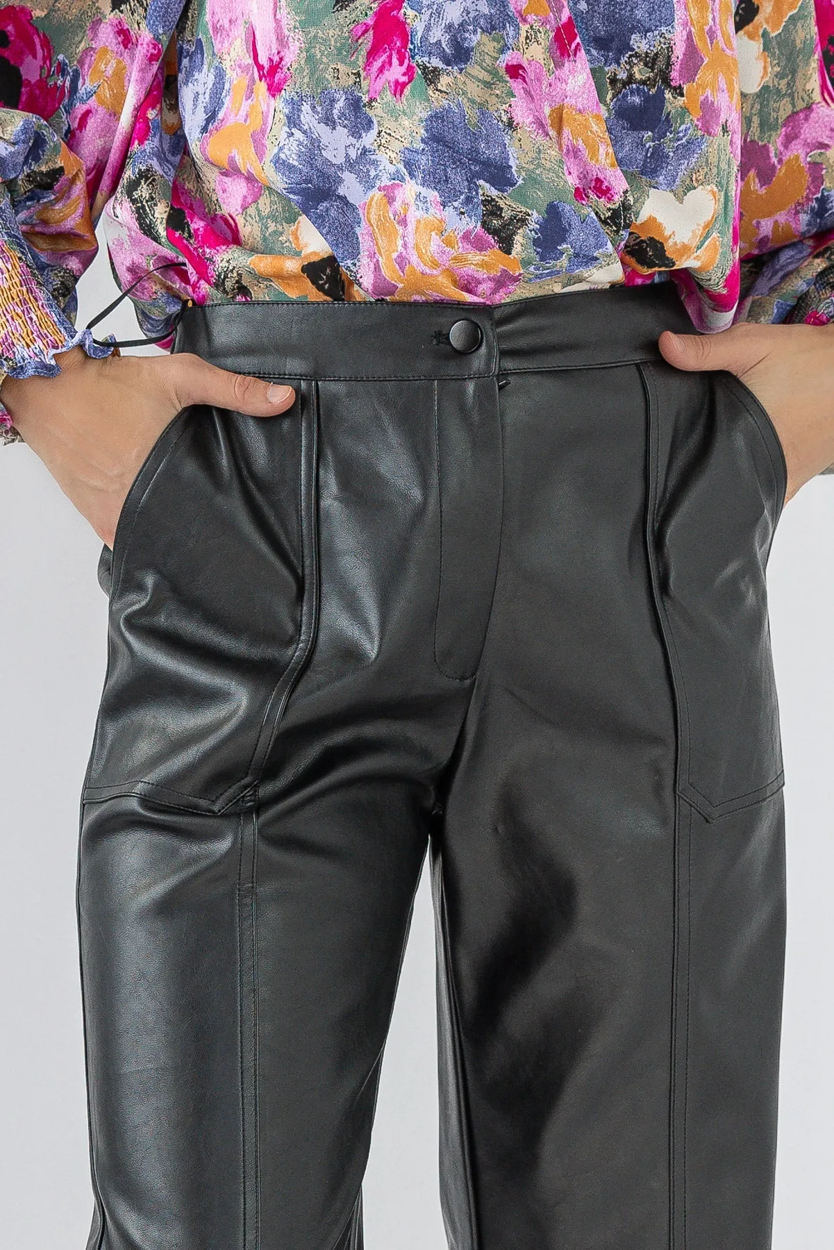 Making Headlines Black Faux Leather Pant - Final Sale