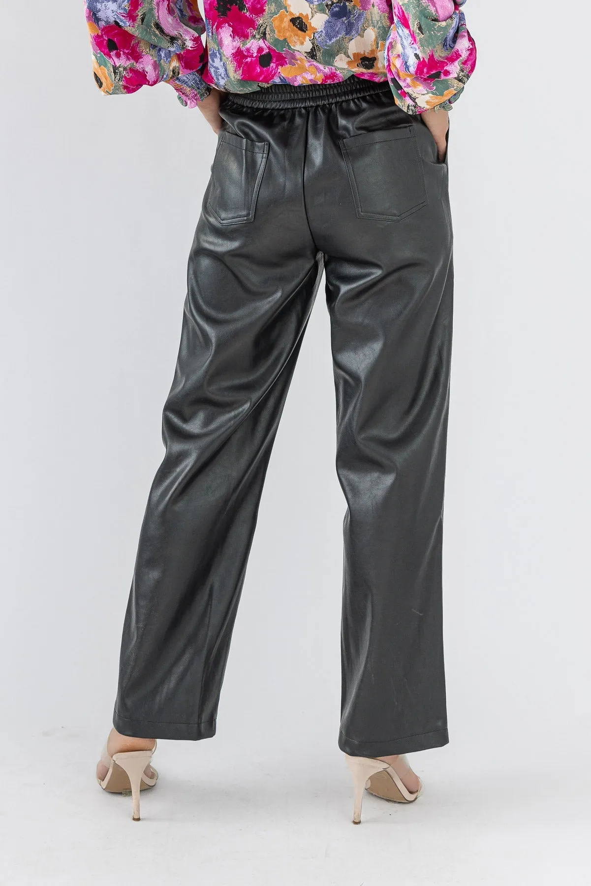 Making Headlines Black Faux Leather Pant - Final Sale