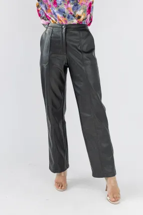 Making Headlines Black Faux Leather Pant - Final Sale