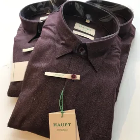 Men's Haupt | Ecologic Ceramica Hidden Button Collared Shirt | Maroon