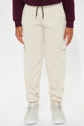 Mini Fleece Cargo Joggers - Sand