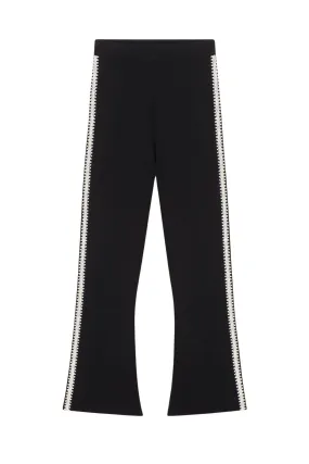 Nanushka Franna Crochet Kick Flare Pant - Black/ Cream