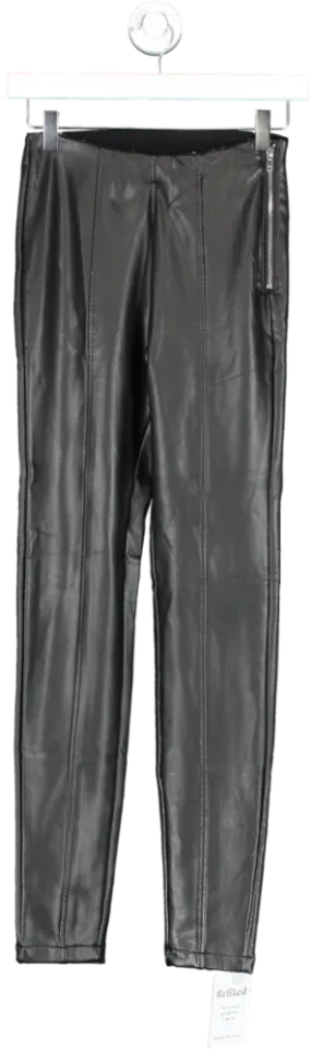 New Look Black Faux Leather Leggings UK 6