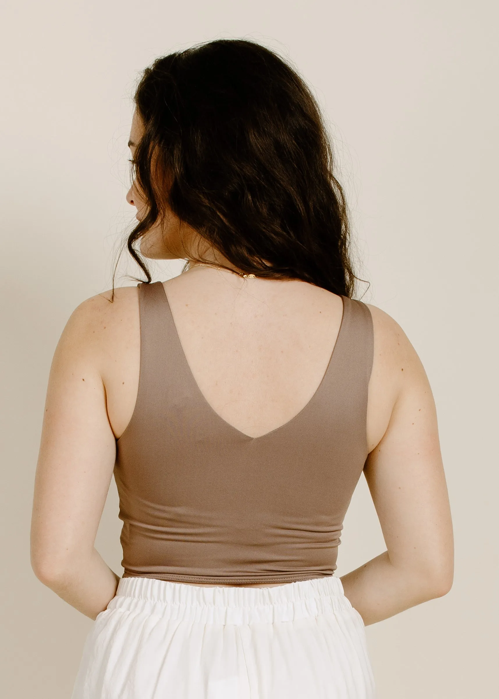 Nicola Crop Tank - Taupe