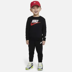 NIKE JUNIOR BEREAL BLACK CREW SWEATSHIRT & TRACKPANTS 2 SET